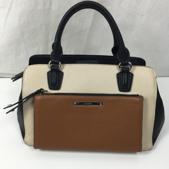 Nine West Handbags - Nine West Pebbled Purse Shoulder Bag Black Brown